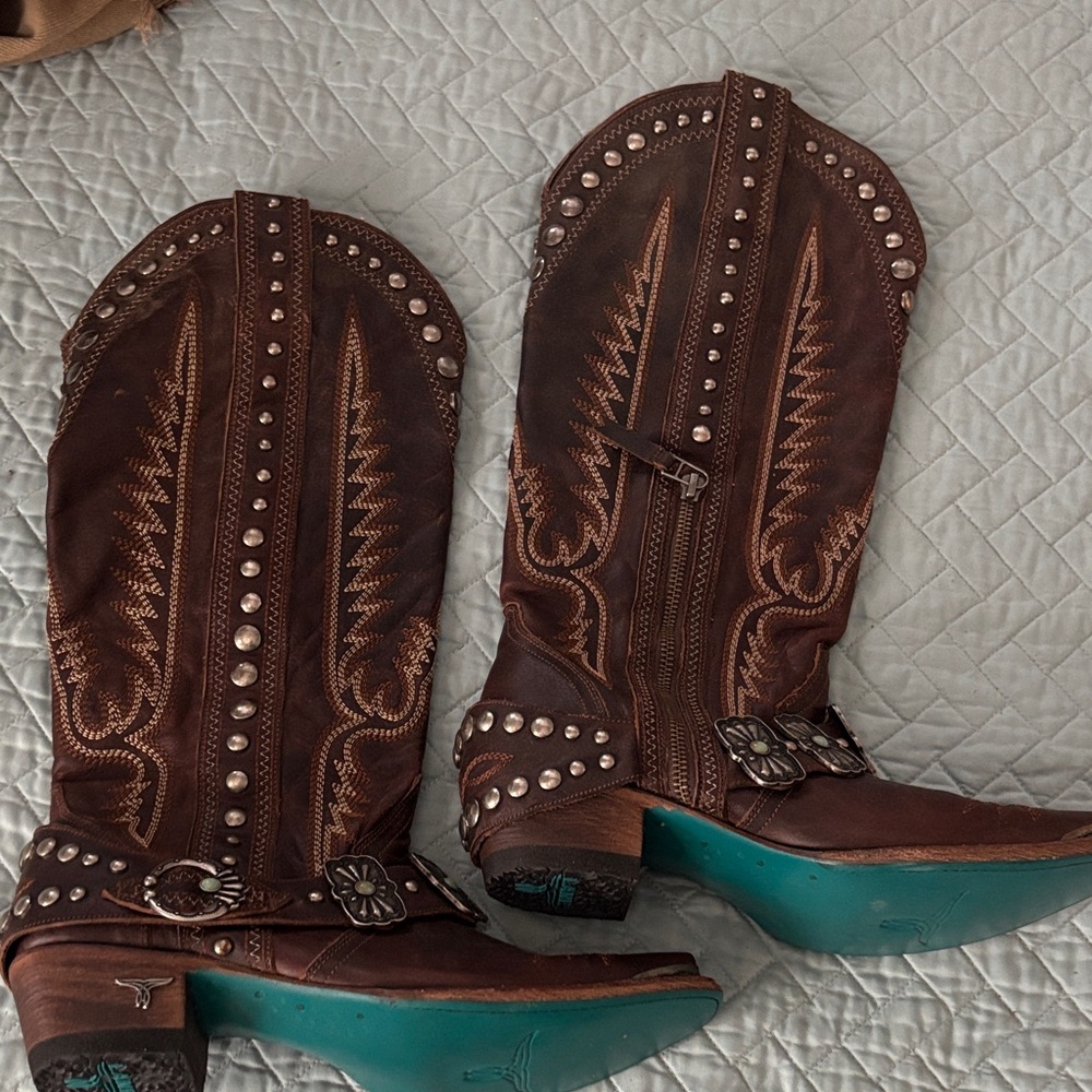 Studded Western Brown Boots